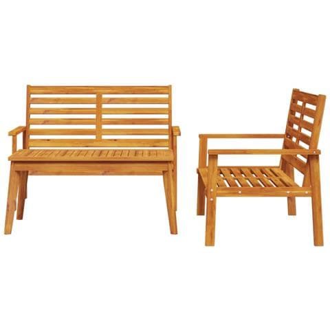 Set Da Salotto Da Giardino 3 Pz In Legno Massello Di Acacia - Foto 3