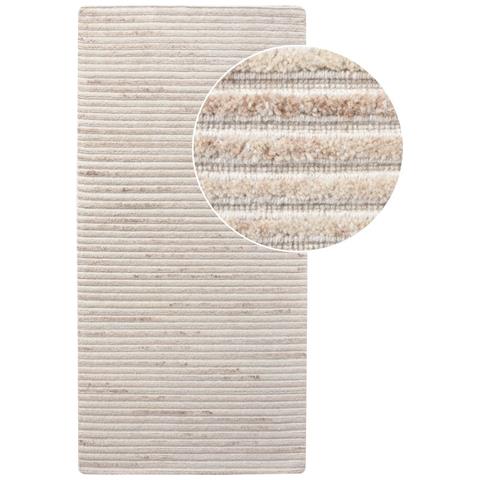 Tappeto Rettangolare Mango - Beige - Lana - 80x180x1 Cm - Foto 1