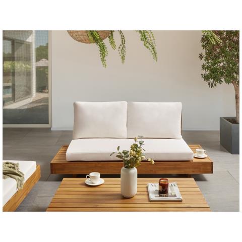 Divano Da Giardino 2 Posti Marettimo Legno Di Acacia Certificato Marrone - Foto 1