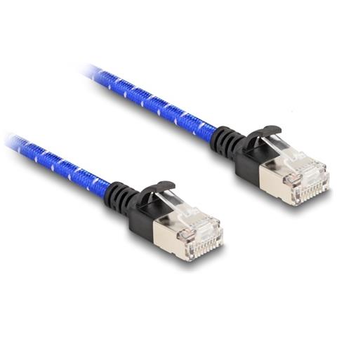 Cavo di rete RJ45 con rivestimento intrecciato Cat. 6A U /FTP Slim da 2 m blu - Foto 1