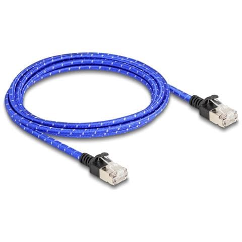 Cavo di rete RJ45 con rivestimento intrecciato Cat. 6A U /FTP Slim da 2 m blu - Foto 2