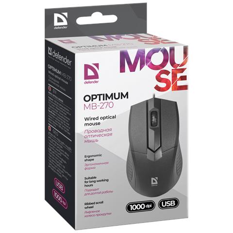 Optimum MB-270 mouse Mano destra USB tipo A Ottico 1000 DPI - Foto 1