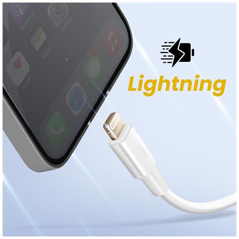 Cavo Usb A Lightning Carica E Sincronizzazione Rapida, Bianco - Foto 5