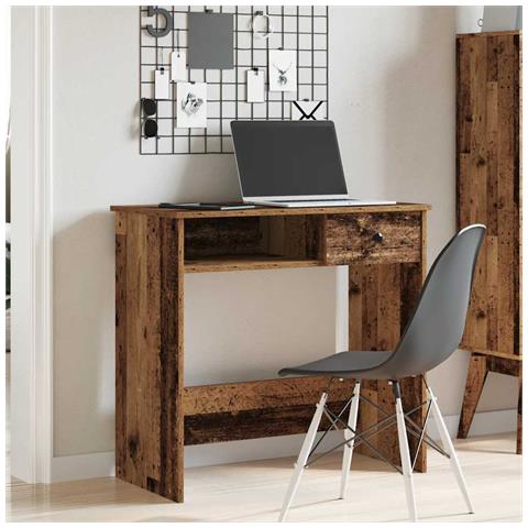 Scrivania Legno Antico 80x40x75 Cm In Truciolato - Foto 3