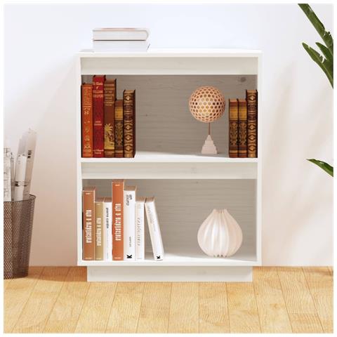 Mobile Consolle Bianco 60x34x75 Cm In Legno Massello Di Pino - Foto 2