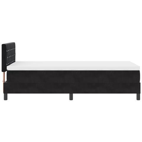 Letto con Rete a Molla e Materasso Nero 100x200 cm Velluto - Foto 9