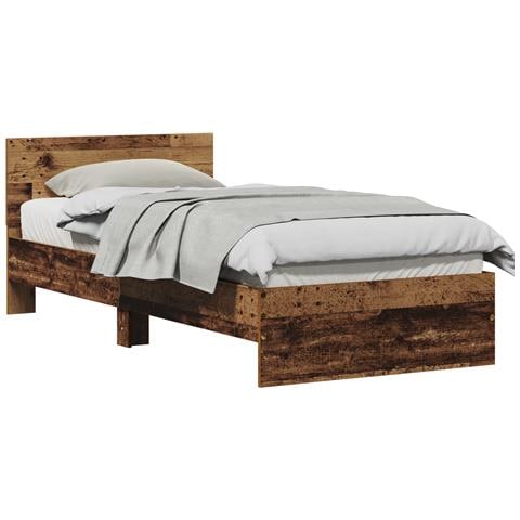 Struttura Letto senza Materasso con Testiera Legno Vecchio 75x190 cm - Foto 1