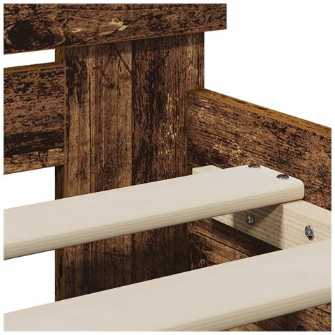 Struttura Letto senza Materasso con Testiera Legno Vecchio 75x190 cm - Foto 9