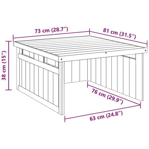 Garage per tosaerba robot 70x80x38 cm Legno impregnato di pino - Foto 9