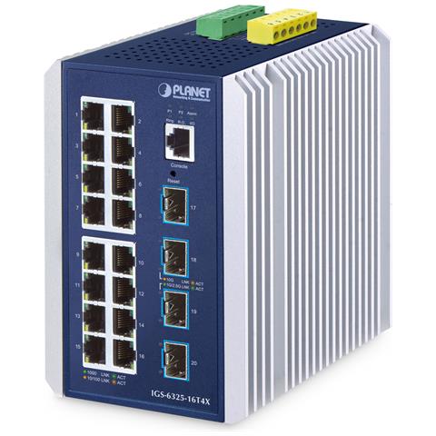 IP30 Industrial L3 16-Port Gestito Gigabit Ethernet (10/100/1000) Alluminio, Blu - Foto 1