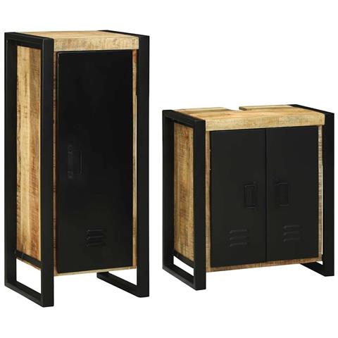 Set di mobili per il bagno 2 pcs Legno di mango massello - Foto 1