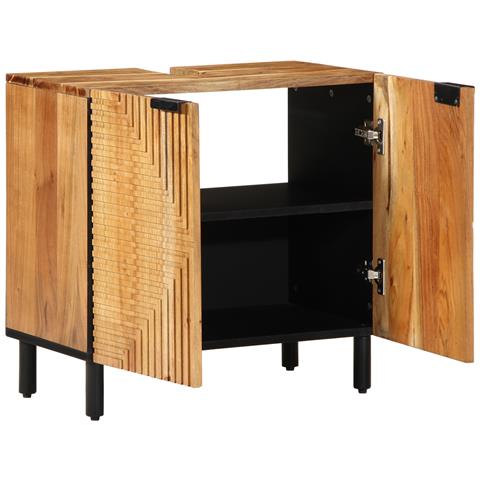Mobile Lavabo da Bagno 62x33x58 cm in Legno Massello di Acacia - Foto 1