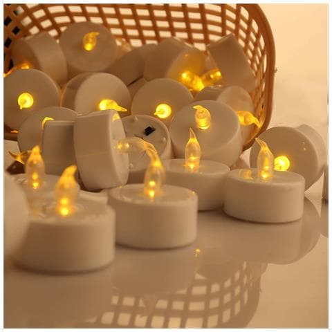 Candele Led Con Batterie A Bottone, Confezione Da 12 - Candele Senza Fiamma Tremolanti Bianco Caldo Con Telecomando - Foto 2