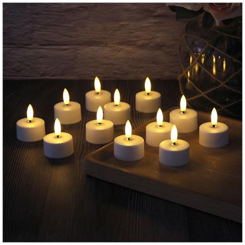 Candele Led Con Batterie A Bottone, Confezione Da 12 - Candele Senza Fiamma Tremolanti Bianco Caldo Con Telecomando - Foto 7