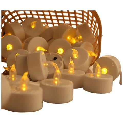 Candele Led Con Batterie A Bottone, Confezione Da 12 - Candele Senza Fiamma Tremolanti Bianco Caldo Con Telecomando - Foto 1