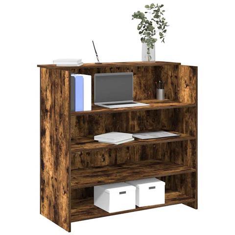 Banco Reception Rovere Fumo 100x50x103,5cm in Legno Multistrato - Foto 2