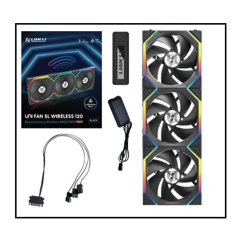 UNI FAN SL Wireless 120 Case per computer Ventilatore 12 cm Nero 3 pz - Foto 1