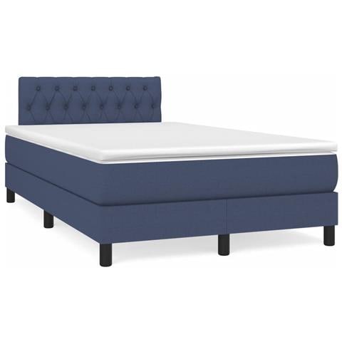 Letto a Molle con Materasso e LED Blu 120x190 cm in Tessuto - Foto 2