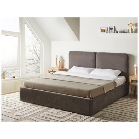 Letto Contenitore Ciniglia Arbois 180 X 200 Cm Tortora - Foto 1