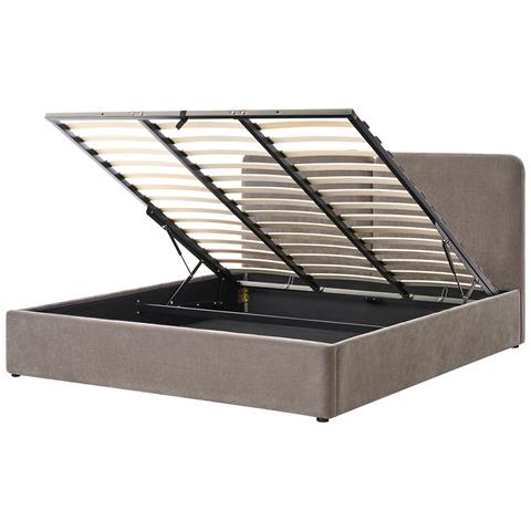 Letto Contenitore Ciniglia Arbois 180 X 200 Cm Tortora - Foto 2