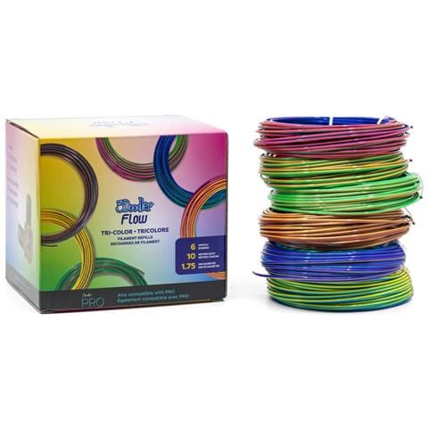 FLOW-TRIFILLS materiale di stampa 3D Acido polilattico (PLA) Nero, Blu, Rame, Oro, Verde, Viola, Rosso 260 g - Foto 1