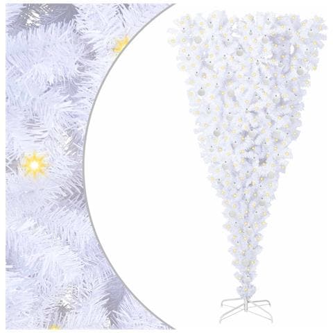 Albero di Natale artificiale Bianco 240 cm PVC e Acciaio - Foto 1