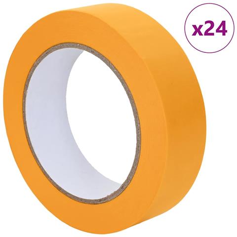Nastri Adesivi per Pittori 24 pcs Giallo 25mm x 50m Carta - Foto 1