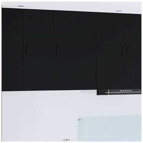 Pensile cucina con porta Nero 50 x 31 x 80 cm Legno multistrato - Foto 2