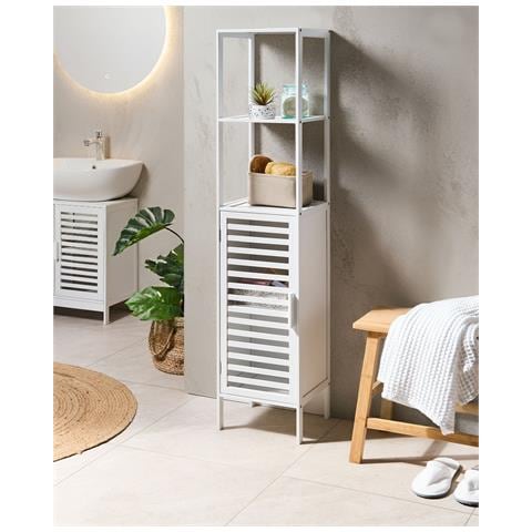 Scaffale Owasso Legno Di Bambù Bianco - Foto 1