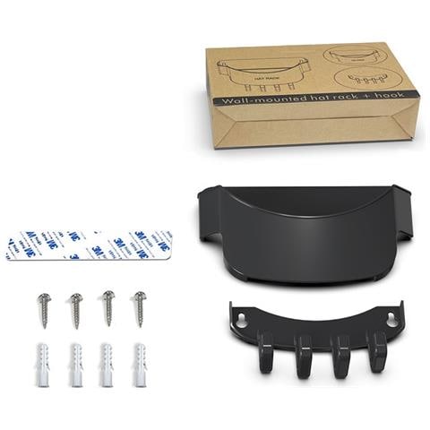 Organizzatore Porta Cappelli Neri - Set Da 2, Supporto Da Parete, Nessun Trapano Richiesto - Foto 4