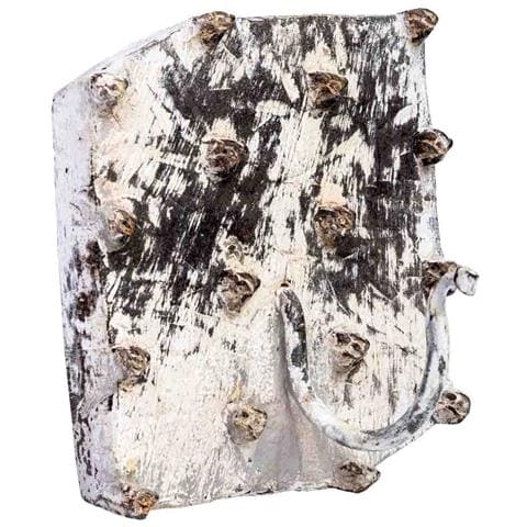Appendino In Legno Intagliato Con Finitura Bianco Anticato Artigianale 16x0x8h Cm - Foto 1