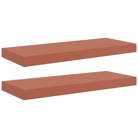 Scaffale da parete 2 pcs Rosso 60 x 23 x 4 cm Legno multistrato - Foto 1