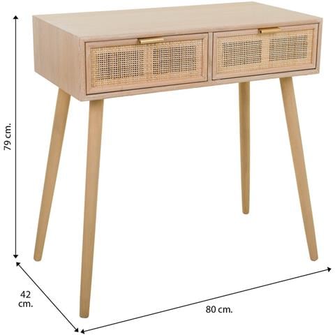 Mobile Da Ingresso In Legno E Rete Marrone 80x42x79h - Foto 2