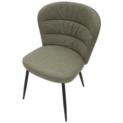 Sedia Losanna Verde Salvia Imbottita In Tessuto Con Gambe In Metallo - Set 2 Pz - Foto 2