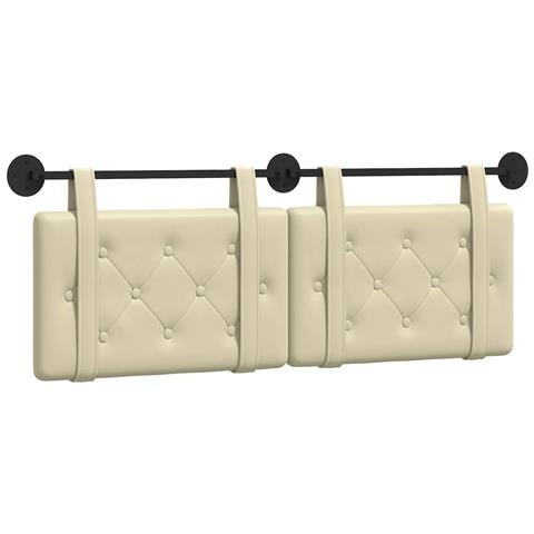 Testata appesa Crema 130 x 55 x 5 cm Pelle Sintetica - Foto 1
