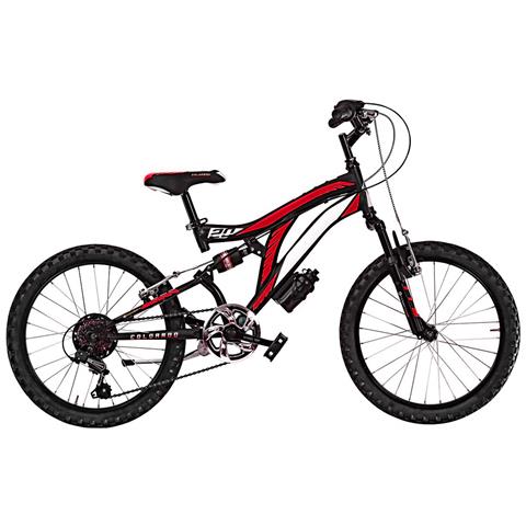 Bici Bimbo Misura 20 Mountain Bike Bambino Mtb 6v Colorado Full Suspension Cl20 Doppia Ammortizzata - 33 Nero Rosso Opaco - Foto 1