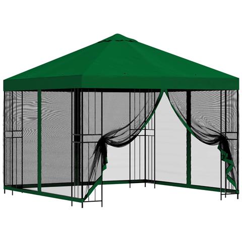 Gazebo da giardino con pareti laterali 3 x 3 m Verde - Foto 1