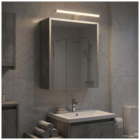 Mobiletto per specchio da bagno con lo scaffale Grigio cemento - Foto 2