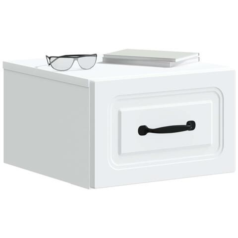 Mobiletto da notte a muro 2 pcs Bianco 34,5 x 33 x 20 cm - Foto 2