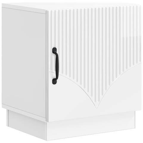 Comodino Bianco Lucido 43 x 34,5 x 47 cm Legno ingegnerizzato - Foto 1