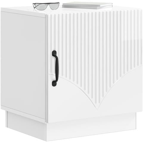 Comodino Bianco Lucido 43 x 34,5 x 47 cm Legno ingegnerizzato - Foto 2
