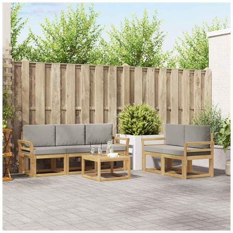 Set di divani da esterno 6 pcs Bianco e Grigio Chiaro - Foto 2