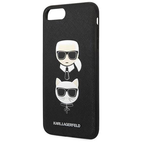 Custodia Karl Lagerfeld Saffiano Karl&choupette Head Per Iphone 7 Plus / Iphone 8 Plus - Colore Nero - Foto 1