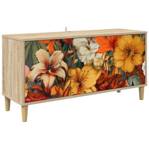 Mobile TV GENNEP 102 x 33 x 50 cm Sonoma Legno ingegnerizzato - Foto 1