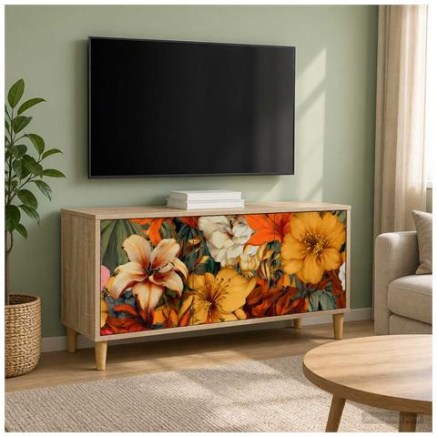 Mobile TV GENNEP 102 x 33 x 50 cm Sonoma Legno ingegnerizzato - Foto 2