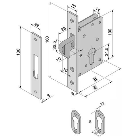 Serratura Inf. legno 025.60.00.0 - Foto 4