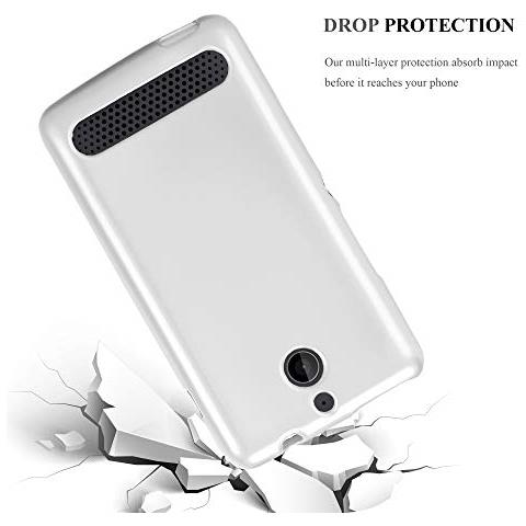 Custodia Compatibile Con Sony Xperia E1 In Argento Metallico - Coperchio Protettivo In Silicone Tpu Flessibile - Foto 2