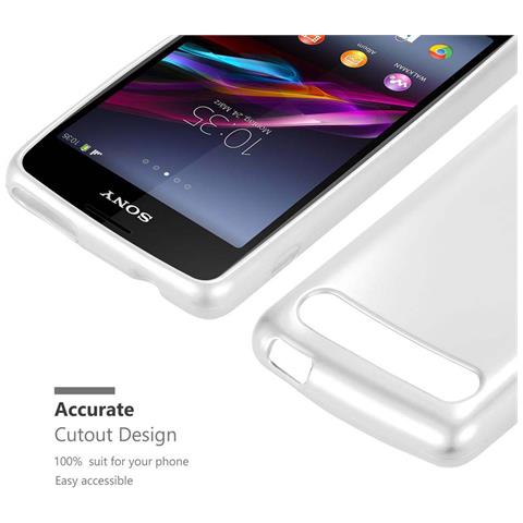 Custodia Compatibile Con Sony Xperia E1 In Argento Metallico - Coperchio Protettivo In Silicone Tpu Flessibile - Foto 8