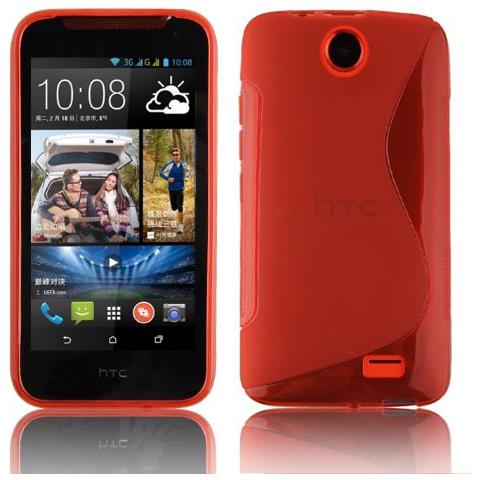 Custodia Compatibile Con Htc Desire 310 In Rosso Cremisi - Coperchio Protettivo In Silicone Tpu Flessibile - Foto 1