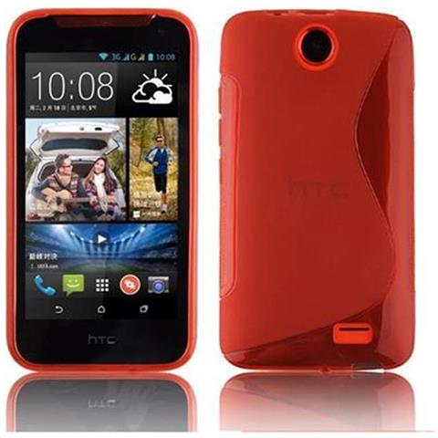 Custodia Compatibile Con Htc Desire 310 In Rosso Cremisi - Coperchio Protettivo In Silicone Tpu Flessibile - Foto 2